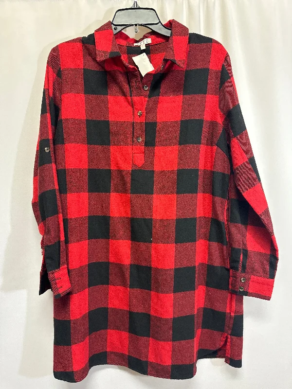 Dress Casual Midi By Tcec In Red, Size: L
